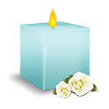 Square Baby Blue candle